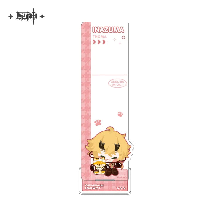 Genshin Impact Acrylic MEMO Stick Notepad Stand