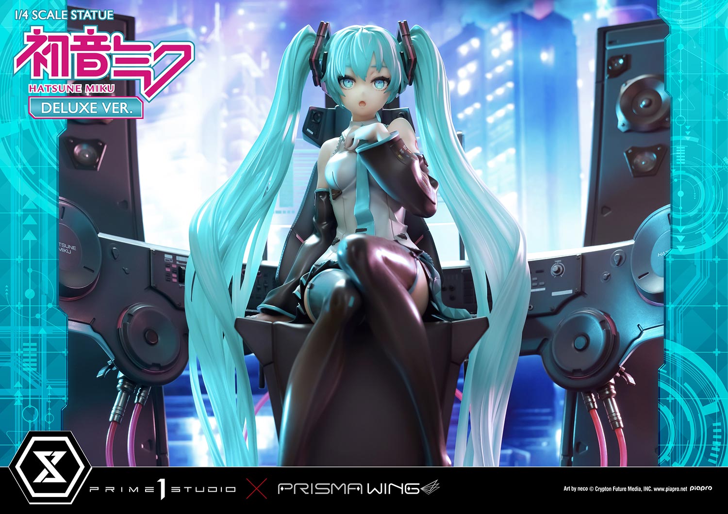 PRISMA WING Hatsune Miku Art by neco DX Edition 1/4 Scale Statue - Glacier Hobbies - Prime 1 Studio